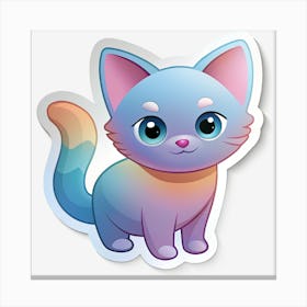 Cute Cat Sticker 10 Canvas Print