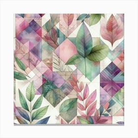 Watercolor Leaves Pattern Canvas Print