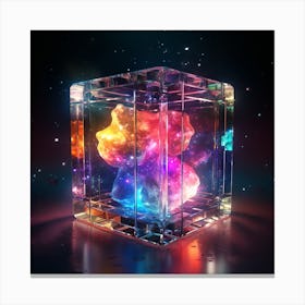 Neon Crystal Cube Canvas Print