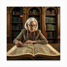 The Elderly Lady Librarian 057 Canvas Print