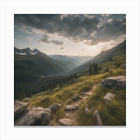 Rocky Path In The Mountains Canvas Print