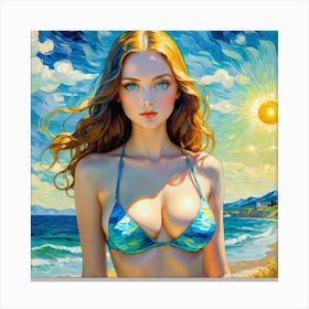 Girl In A Bikini fde Canvas Print