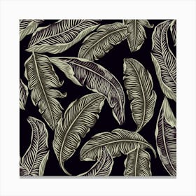 Jungle Leaves Tropical Pattern Canvas Print