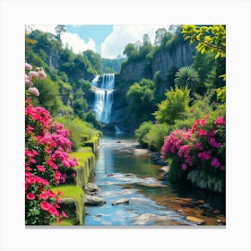 Natural waterfalls Canvas Print