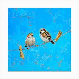 Birds On A Wire 3 Canvas Print