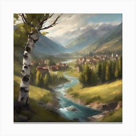 Village In The Mountains 1 Canvas Print