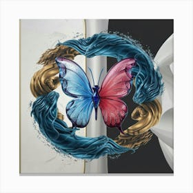 Butterfly On A Phone Canvas Print
