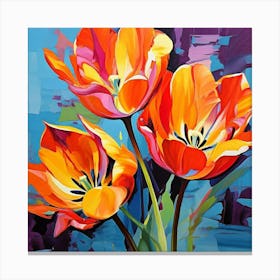 Three Tulips Canvas Print