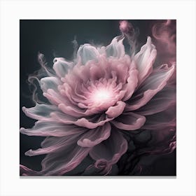 Pink Flower of Smoke 1 Canvas Print