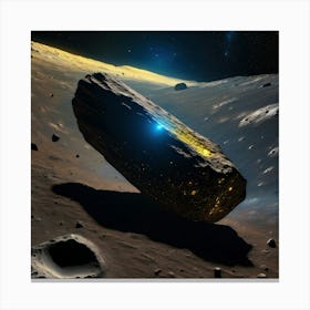 Yellow blue alien artifical asteroid floating in space 15 Canvas Print