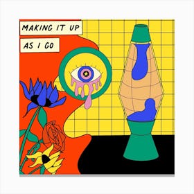 Making It Up As I Go Square Canvas Print