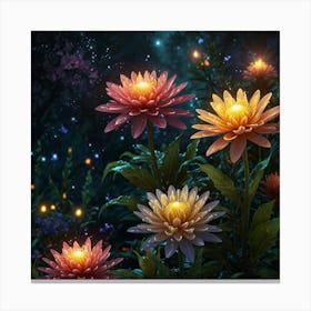 Fairy Garden At Night 5 Canvas Print