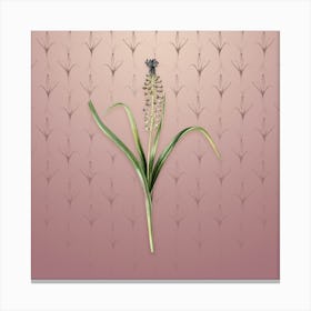 Vintage Grape Hyacinth Botanical on Dusty Pink Pattern n.0861 Canvas Print