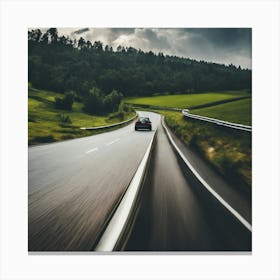 Car Driving On The Road 1 Canvas Print