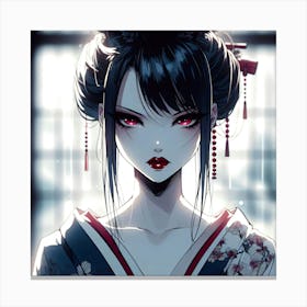 Geisha Creative Illustration Artwork 13 Canvas Print