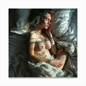 Sexy Woman In Bed Canvas Print