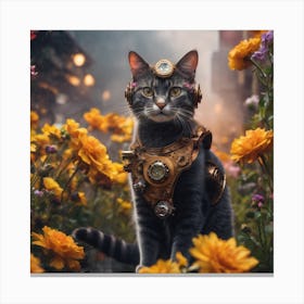 Steampunk Cat Canvas Print