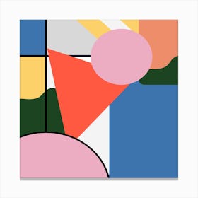 Mondrian Shapes Square Canvas Print