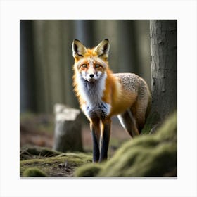 Red Fox In The Forest 11 Canvas Print