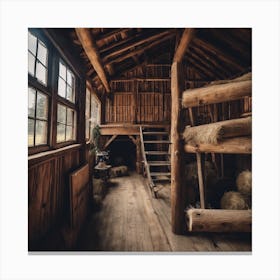 Barn Interior 2 Canvas Print