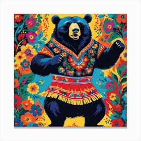 RUSSIAN PARTY BEAR Canvas Print