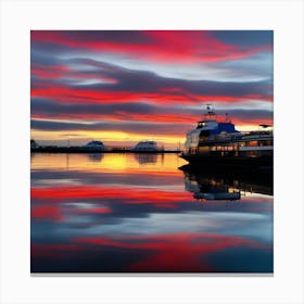 Sunset At The Harbor 1 Canvas Print