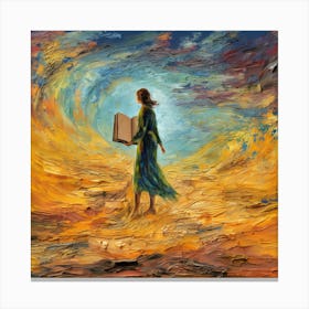 Woman Holding Book Canvas Print