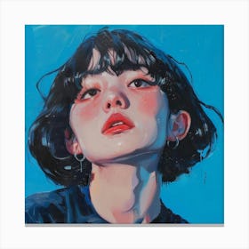 Girl With Black Hair 6 Canvas Print