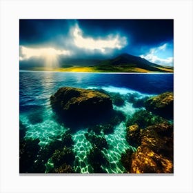 Cloudy Day At The Beach Canvas Print