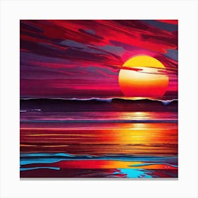 Sunset At The Beach 226 Canvas Print