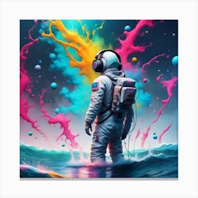 Astronaut In Seas Canvas Print