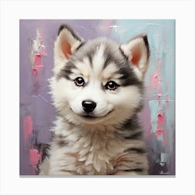 Cute baby husky 1 Canvas Print