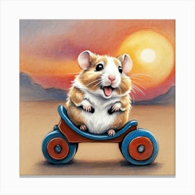 Hamster On A Toy Canvas Print