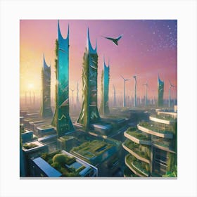 Futuristic Cityscape 1 Canvas Print