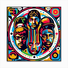 A Tribe Called Quest Art: This artwork is inspired by the influential hip hop group A Tribe Called Quest, who are known for their innovative and socially conscious music. The artwork shows a collage of the group’s members and album covers, as well as some of their iconic lyrics and messages. The artwork also uses a bright and colorful palette, reflecting the group’s upbeat and positive vibe. This artwork is perfect for fans of A Tribe Called Quest or hip hop culture, and it can be placed in a kitchen, dining room, or lounge. 1 Canvas Print