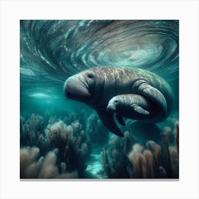 Manatees Canvas Print