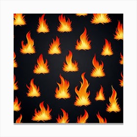 Fire Flames On Black Background 2 Canvas Print