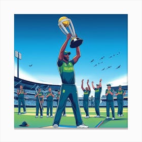 Cricket Players Celebrating Canvas Print