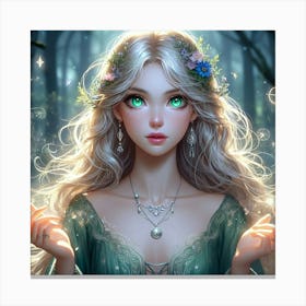 Fairy Girl In The Forest 4 Canvas Print