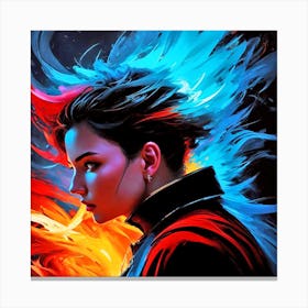 Girl With Fire In Her Hair Canvas Print