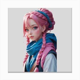 Anime Girl With Pink Hair Canvas Print