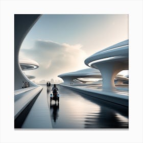 Futuristic Cityscape 241 Canvas Print