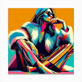 Woman In A Fur Coat Canvas Print