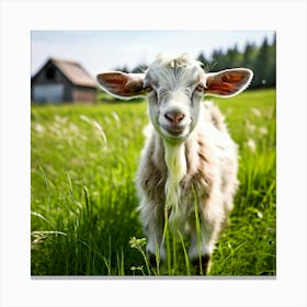 Grass Green Goat Farm Mammal Milk Farming Animal Meadow Head Canino No People Pasture S (4) Canvas Print