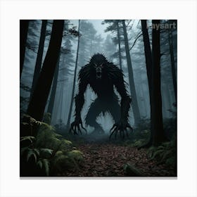 Werewolf In The Woods Canvas Print