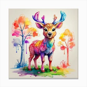 Watercolor Deer 3 Canvas Print