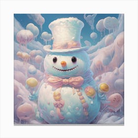 Pastel snowman Canvas Print