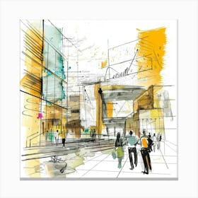 Sketch Of A City Canvas Print