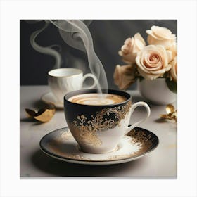 Coffee And Roses 21 Canvas Print