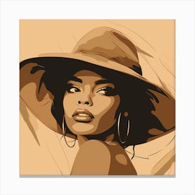 Portrait Of A Woman In A Hat 10 Canvas Print